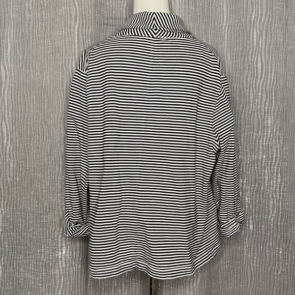 Talbots striped soft structure open blazer - Picture 2 of 7